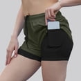 thumbnail image 2 of SOFTCCLO Running Shorts for Women Cycling Athletic Shorts Lined Loose Breathable Running Womens Shorts Army Green L, 2 of 6