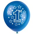 thumbnail image 2 of Paquete de 15 globos SHUNTAI para fiesta de cumpleaños, color azul y dorado, 2 of 9
