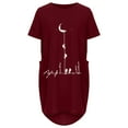 thumbnail image 4 of Robes d'Été pour Femmes Manches Courtes Décontractées T-Shirts Robe Imprimée Col Rond Confortable Longueur Genou avec Poches, 4 of 5
