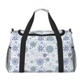 thumbnail image 1 of Balery Retro ice blue snowflakes Bolsa de Gimnasio para Mujeres, Bolsa de Viaje con Bolsillo Húmedo, Bolsa de Fin de Semana para Mujeres, Bolsa de Viaje Resistente al Agua, 1 of 7