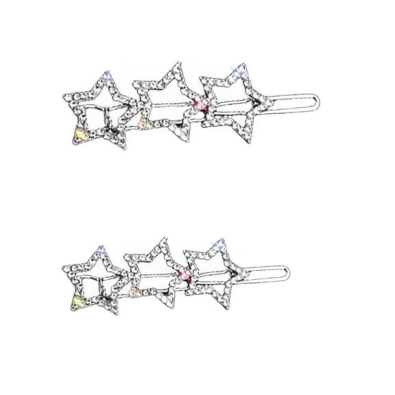 DESIGNICE 2Pcs Stars Hair Clips,Trendy Design Metal Hair Clips,Elegant Edge Cute Hair Clips,Style1