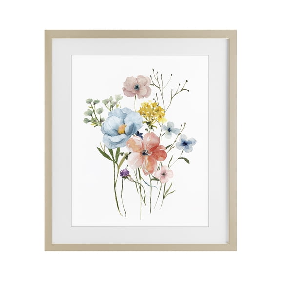 Stupell Industries Shabby Chic Spring Meadow Wild Flowers Birch Framed Print Under Glass, 13 x 16, by Livi Finn