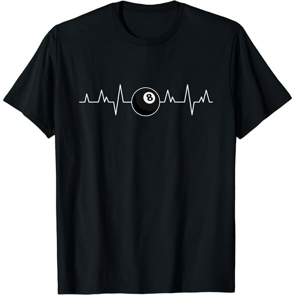 Pool Players Heartbeat Billiards 8 Ball T-Shirt