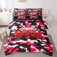 thumbnail image 1 of Erosebridal Literie Gamepads Rouges Taille Grand, Ensembles de Couette Camouflage Abstrait avec Draps, Ensembles de Literie Jeu Vidéo Taille Grand, Décoration de Chambre de Gamer Respirante, Réversible, 7 Pcs, 1 of 6