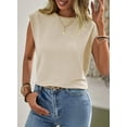 thumbnail image 5 of HYwys Womens T Shirts Summer Short Sleeve Textured Tops Crew Neck Cap Sleeve Shirts Knit Solid Loose Casual Basic T Shirts Tee Blouses Gray 2XL, 5 of 7
