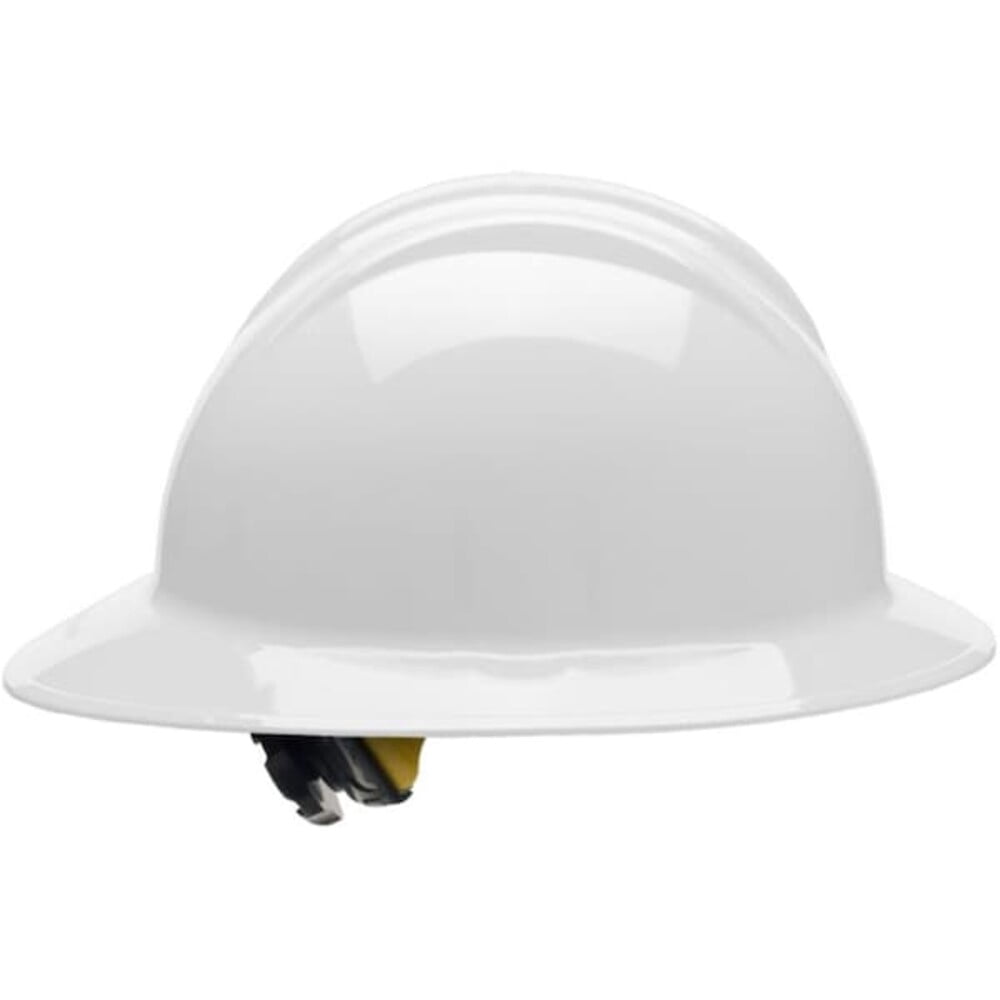 Full Brim Hard Hat, Classic, Type 1, Class E, Ratchet (6-Point), White 33WHR