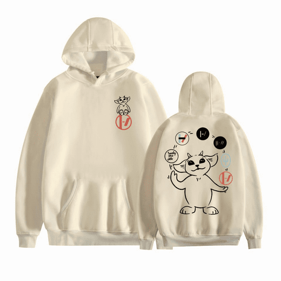 FGRSGHACVN Twenty One Pilots Khaki Hoodie Unisex Streetwear Long Sleeve Pullover Sheep Graphic Funny Hoodie Casual Sweatshirt