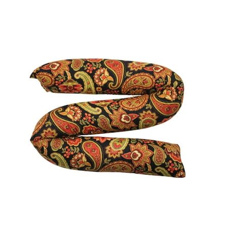 Draft Stopper Door / Window - Peaceful Paisley - Buckwheat Hull Filling Fits a 36 inch door. Old fashioned one-sided & flexible for best seal. Stops Cold, Heat, Pollen, Noise, Light, Odors &