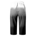 thumbnail image 5 of LEKDFST Dressy Capri Pants For Women Gradient Print Mid Waist Capri Pants With Drawstring Womens Lightweight Pants Black L, 5 of 5