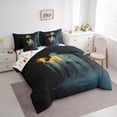thumbnail image 3 of Manfei Horror Spooky Bedding Comforter Set 7 Pieces for Teens, Halloween Gothic Ghost Full Bedding Set, Cartoon Theme Reversible Fitted Sheet Flat Sheet, Lightweight Room Decor, 3 of 7