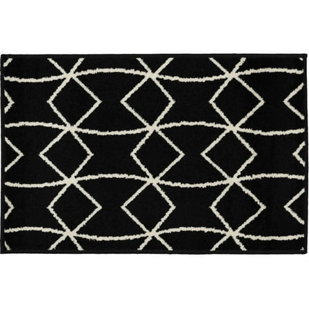 Loomaknoti Terrace Tropic Tamariez 4' x 6' Geometric Indoor/Outdoor Area Rug , Black/White