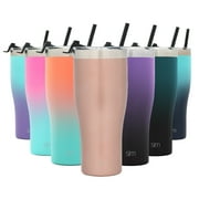 Simple Modern 32oz Slim Cruiser Tumbler with Straw & Closing Lid Travel Mug - Gift Double Wall Vacuum Insulated - 18/8 Stainless Steel Water Bottle -Rose Gold