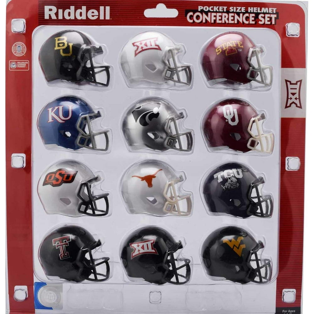 Riddell NCAA Pocket Pro Helmets, Big 12 Conference Set, (2018) New