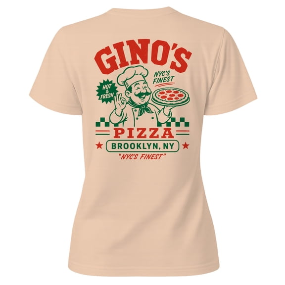 Smartprints Gino's Pizza Brooklyn Women's T-Shirt Natural, Cotton, S