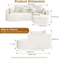 thumbnail image 3 of OUTGOODS 106" Modular Cloud Sofa, Plush Chenille, Beige/Gray/Orange, No Assembly, 3 of 7