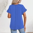 thumbnail image 6 of Weikingp Women's Short Sleeve Shirts，Basic T Shirts for Women Womens Going Out Tops Womens Summer Tops Womens Oversized Tee Shirts Cute Graphic Tees T Shirts for Women Blue L, 6 of 8