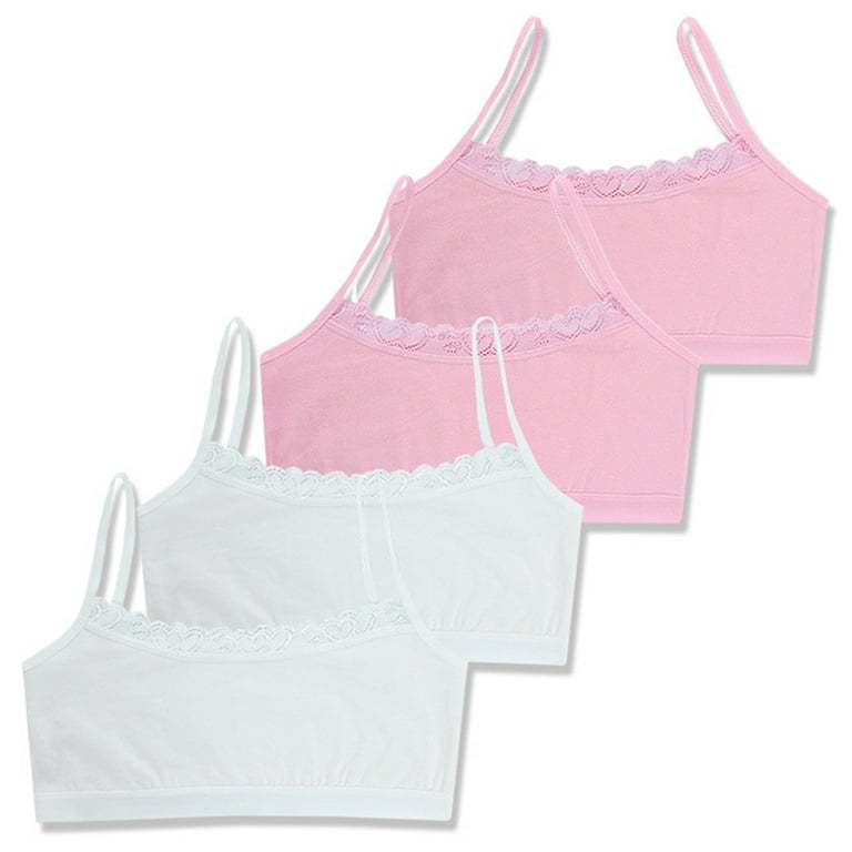 ✪ 4pcs/Lot Children's Breast Care Girl Bra Hipster Cotton Teens Teenage  Underwear Summer Kids Lace Vest Young 