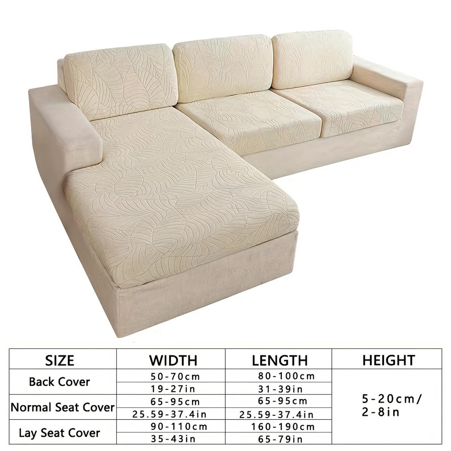Sofa Cushion Covers High-Elasticity Waterproof Jacquard Sofa Slipcovers Pet-Friendly Furniture Protectors for L-Shaped Sectional Sofa Easy Care