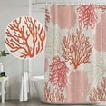 thumbnail image 4 of Coral Pink Red Shower Curtain Set with Hooks, Coastal Nautical Ocean Beach Waterproof Fabric Bathroom Curtains Decor Home Accessories,72 X 72 Inch Long, 4 of 9