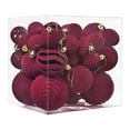 thumbnail image 1 of Bolas Navideñas de Flocado con Formas Especiales, 36 Adornos Pintados de Terciopelo Rojo | Decoraciones Navideñas de Tela Suave | Adornos para Árbol Multifuncionales, Guirnaldas y Centros de Mesa, 1 of 6