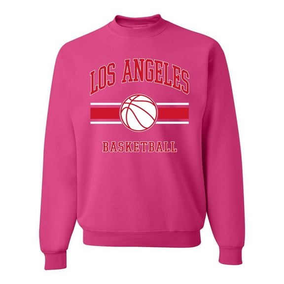 Wild Bobby City of Los Angeles LAR Basketball Fantasy Fan Sports Unisex Crewneck Sweatshirt, Fuschia, Small