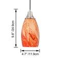 thumbnail image 5 of Kiven Plug in Pendant Light, Modern Hanging Light Fixture with Orange Art Glass Lampshade and Pulley, E26 Socket Dimmable Pendant Light for Bedroom Hallway Kitchen,Adjustable Height, 5 of 7