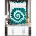thumbnail image 6 of No Hook Cloth Fabric Shower Curtain with Snap in Liner, Turquoise Ombre Waterproof Shower Curtains Set with See Through Top Window, Country Watercolor Ethnic Tribal Tie Dye Bath Curtains 72"x78", 6 of 6