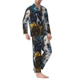 thumbnail image 2 of Naloa Sunset Sunflower Dog Men’s Pajamas Set - Long Sleeve Button Down Sleep Shirt and Pajama Bottoms Sleepwear Set-Large, 2 of 7