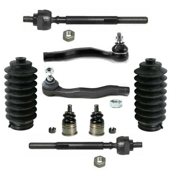 8 Pc Suspension Kit Front Lower Ball Joints Inner & Outer Tie Rod ends Rack and Pinion Bellow Boots