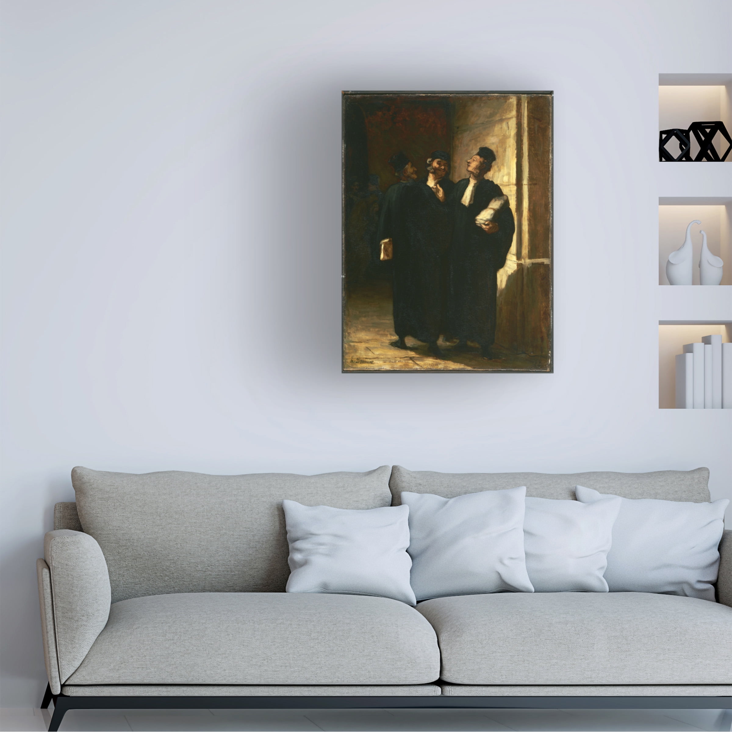 Daumier 'Three lawyers' Canvas Art