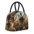 thumbnail image 2 of Vsdgher Insulated Lunch Bag Simple Bento Cooler Bag Lunch Tote Bag , Suitable for picnics, school, work (Skull Butterfly Sunflower Print ), 2 of 5