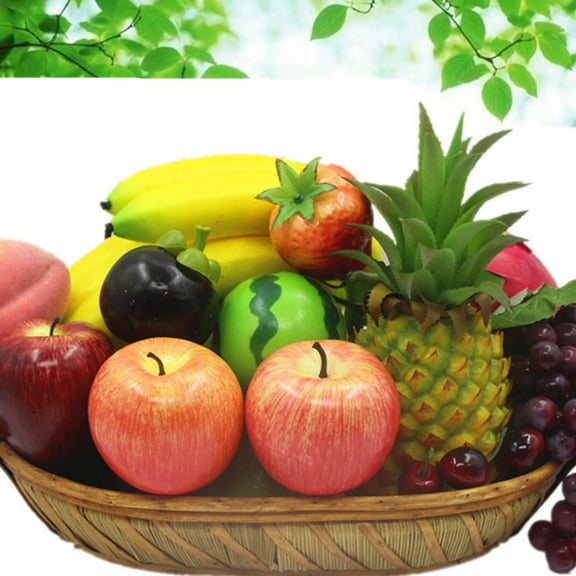 SunRoad 6 Pcs Artificial Fruit Fake Fruits Lifelike Good Details Decorative No Decompose Colorfast Faux Fruits Home Kitchen Party Wedding Decoration Christmas Party Prop