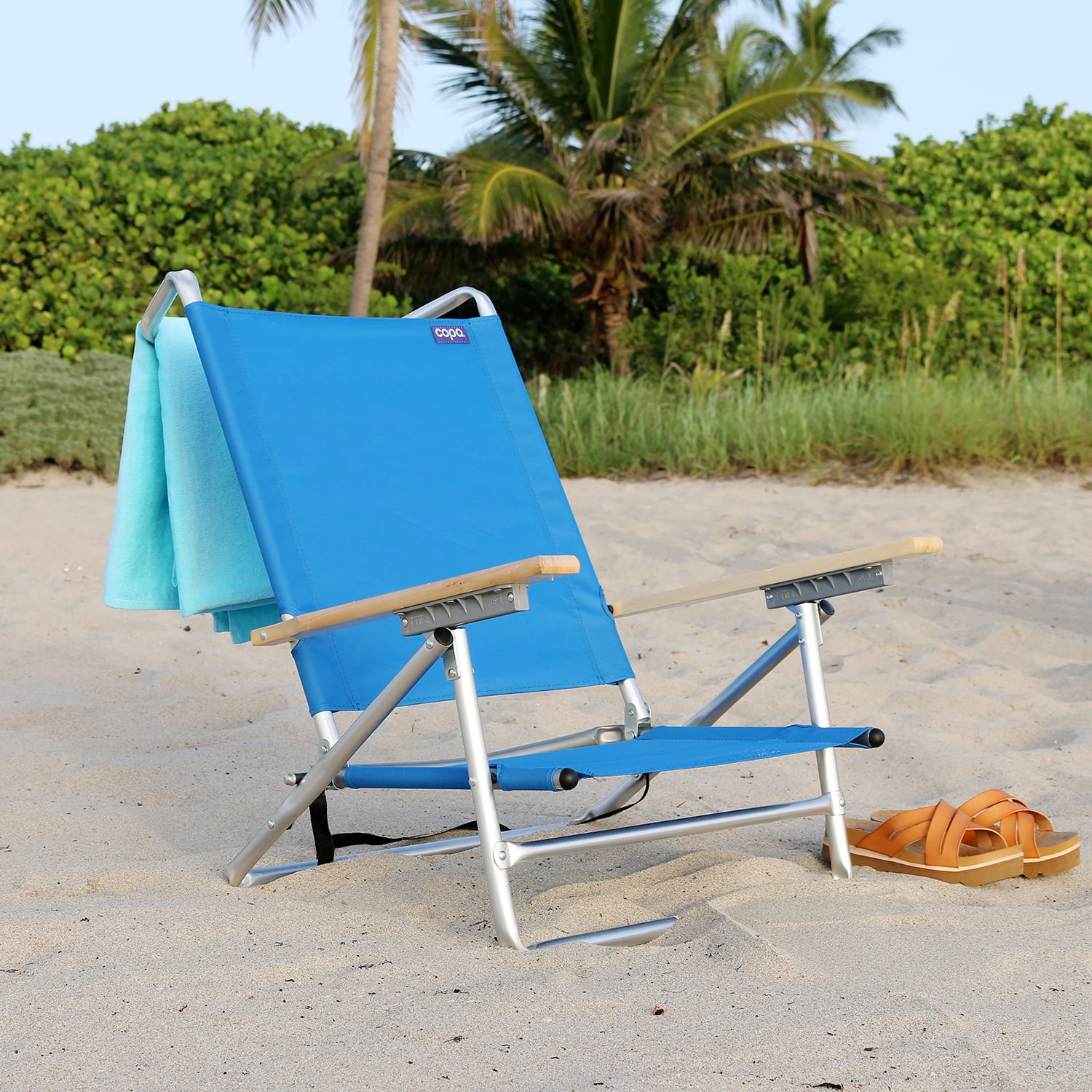 (2 pack) Seasonal Supply Co. 5-Position Lay Flat Beach Chair