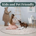 thumbnail image 2 of Round Area Rug 6x6 ft Boho Circle Rug Non-Slip Washable Moroccan Rug Soft Throw Rug for Living Room Bedroom Nursery Dining Room Study,Brown, 2 of 8