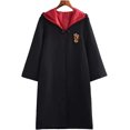 thumbnail image 2 of 4PCS Children Adult Cosplay Costume Harry Potter Costume Outfit Set Magic Wand Tie Scarf Glasses Carnival Disguise Mardi Gras Halloween Black XL Large Size Red, 2 of 7