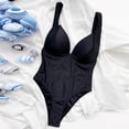 thumbnail image 5 of Babysbule Womens Swimsuits Women's Solid Set Swimsuit One-Piece Filled Bra Swimwear Beachwear, 5 of 7