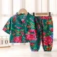 thumbnail image 1 of Conjunto de pijamas de seda para niños, traje de aire acondicionado de algodón Artificial de verano, ropa de hogar de seda de algodón para niños, conjunto de dos piezas para niños Cl, 1 of 5