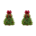 thumbnail image 1 of Corona Navidad Hecha A Mano Con Lazo Y Guirnalda Flores (A), 1 of 5