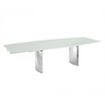 thumbnail image 2 of Casabianca Home Allegra manual dining table with stainless steel base and white top., 2 of 3