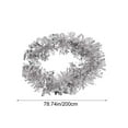 thumbnail image 3 of CuiLiyq 6.56 Ft Christmas Tinsel Garland for Xmas Tree, Shiny Metallic Twist Garland with Snowflakes, Glitter Streamers Hanging Decoration for Mantle Staircase Railing Holiday Party (Silver), 3 of 8
