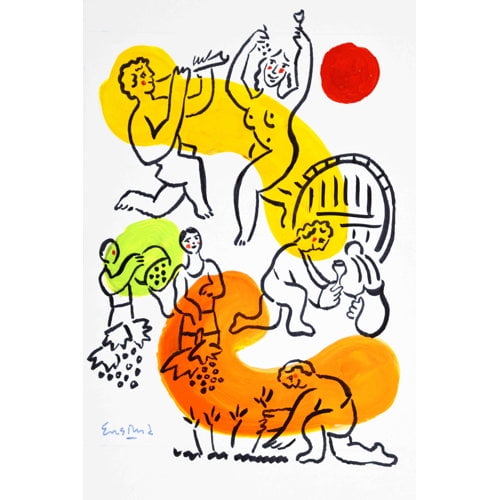 Marmont Hill "Four Stages of Wine v.2" by Wayne Ensrud Painting Print on Canvas