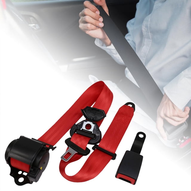 Cinturón de seguridad para automóvil de Cinturones retráctiles automáticos 3PT para camiones Rojo Cola Cinturones de seguridad para automóviles