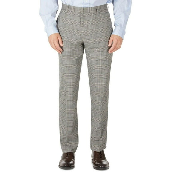 Tommy Hilfiger Mens Modern-Fit Stretch Check Performance Pants 34W x 32L Black