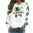 thumbnail image 2 of Craaazy Women's Long Sleeve St Patricks Day Tshirts with Green Shamrock, 2 of 5