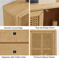 thumbnail image 7 of Hassch Rattan Storage Cabinet with 2 Doors, 39.4" Coffee Bar Cabinet with Outlet Holes, Buffet Sideboard for Living Room, Dining Room, Entryway, Natural, 7 of 7