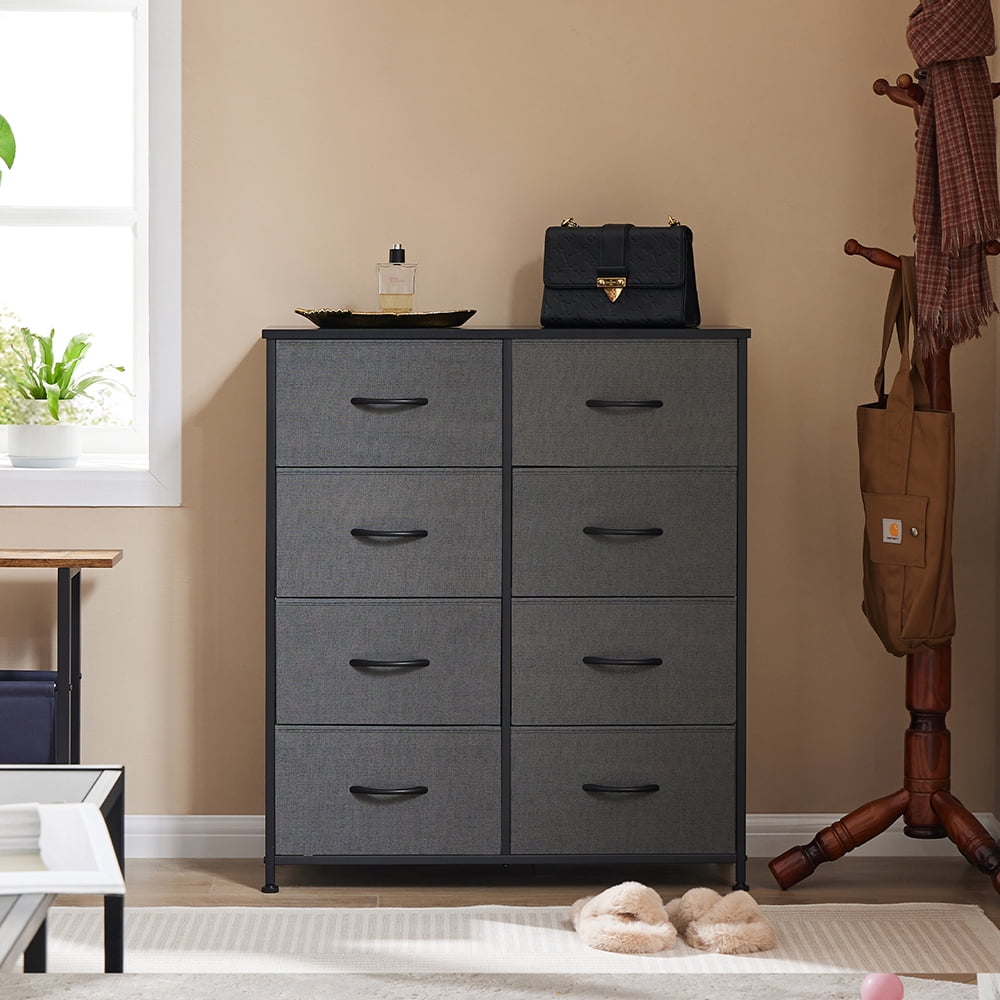 Gianna Dressers with 8 Fabric Drawers, Drawer Cabinet for Kitchen, Office, Hallway, Rustic Brown