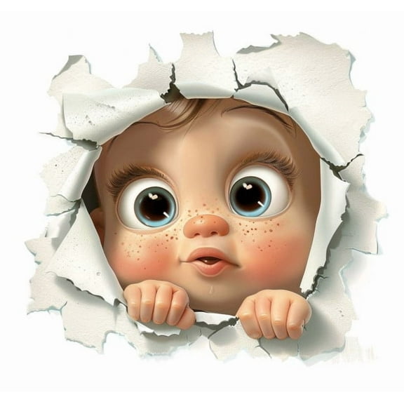 Cute Anime Baby Peeking Car Sticker – Adorable Kawaii-Style Vinyl Decal for Car Windows, Doors, and Trunks. Automotive Decoration for Anime Lovers, Car Enthusiasts, and Kids.