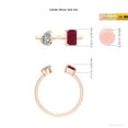 thumbnail image 5 of ANGARA Natural Two-Stone Emerald-Cut Ruby & Pear Diamond Open Ring in 14K Rose Gold for Women (Size-6x4mm) | July Birthstone, Birthday, Anniversary, Jewelry Gift for Women | Natural Ruby Ring, 5 of 10