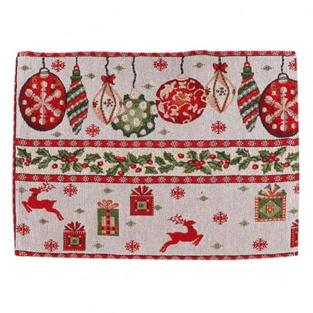 

Christmas Placemats Holiday Placemats Decoration Cartoon Knitted Decorative Placemat Reversible Heat-Resistant Washable Place mat for Christmas Birthday Party Dining Table Home