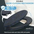 thumbnail image 3 of Sanilo Soft Close Toilet Seat ROUND, Quiet and Slow Close Lid and Seat, Strong Bumpers and Hinges Marble Dark Blue, 3 of 8